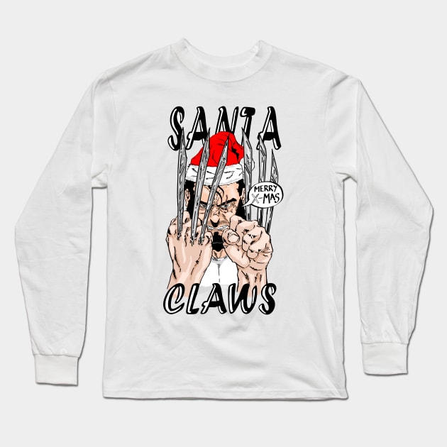 Santa CLAWS Long Sleeve T-Shirt by BarnesComicArt